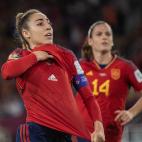 Olga dedicando el gol a su madre.