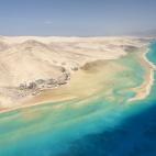 Vista aérea de Sotavento, playa de Fuerteventura (Canarias)