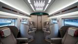 Interior de uno de los bagones del tren bala CR450, el hyperloop de China, en una estación de Pekín.
