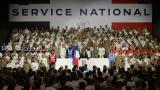 Macron, este jueves al presentar el servicio militar voluntario para jóvenes.