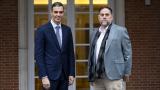 El presidente del Gobierno, Pedro Sánchez, con el líder de ERC, Oriol Junqueras.