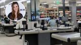 Leticia Dolera y de fondo un Mercadona