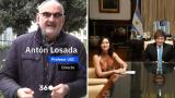 Antón Losada y la imagen de Isabel Díaz Ayuso con Javier Milei.