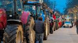 Una fila de tractores durante una movilización de agricultores en Francia.