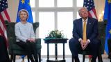 Presidenta de la Comisión Europea, Ursula von der Leyen, y el presidente de EEUU, Dondald Trump.