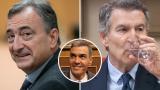 El líder del PNV, Aitor Esteban, y el presidente del Partido Popular, Alberto Núñez Feijóo; con un detalle del presidente del Gobierno, Pedro Sánchez; en respectivas imágenes de archivo.