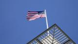 Alemania, Berlín, bandera en la Embajada de los Estados Unidos de América