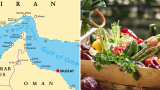 Mapa del estrecho de Ormuz y cesta de alimentos.