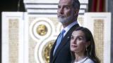 ROME (Italy), 20/03/2026.- King Felipe VI of Spain (rear) and Queen Letizia (front) attend the ceremony to assume the historic title of honorary protocanon of the Papal Basilica of Saint Mary Major (Basilica di Santa Maria Maggiore) in Rome, Italy, 20 March 2026. (Italia, España, Roma) EFE/EPA/ANGELO CARCONI