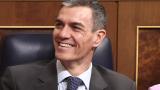 Pedro Sánchez, sonriendo este miércoles en el Congreso.