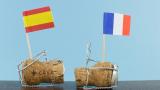 Las banderas de España y Francia.