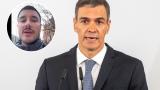 Montaje con la foto de Pedro Sánchez y el usuario @lordgzl.