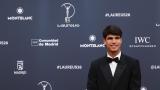 El tenista español Carlos Alcaraz posa durante la gala de los premios Laureus World Sport 2026