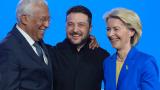 António Costa y Ursula von der Leyen saludan cariñosamente a Volodimir Zelenski