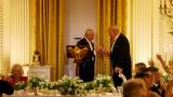 Trump y Carlos III durante un banquete en la Casa Blanca