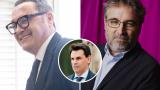 Imágenes de archivo del exfiscal general del Estado Álvaro García Ortiz, el periodista y documentalista Jordi Évole y, en un detalle, el empresario Alberto González Amador.