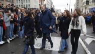 Llegada de los reyes junto a sus hijas a la procesión de Madrid.