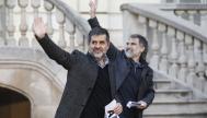 El ex presidente de Òmnium Cultural Jordi Cuixart y al ex secretario general de Junts y ex presidente de la Asamblea Nacional Catalana (ANC), Jordi Sànchez; en una imagen de archivo.