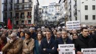 El líder del Partido Popular, Alberto Núñez Feijóo, en la manifestación de Pamplona.