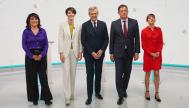 Los cinco candidatos que han partido en el debate electoral de la TVG.