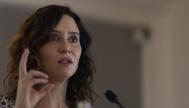 La presidenta de la Comunidad de Madrid, Isabel Díaz Ayuso, habla durante un evento este domingo en Santiago (Chile).