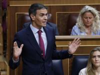 El presidente del Gobierno, Pedro Sánchez durante su intervención en el pleno del Congreso tras la imputación del expresidente Zapatero.