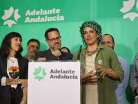 Teresa Rodríguez este domingo tras las elecciones andaluzas.