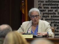 La empresaria Carmen Pano, durante su comparecencia en la comisión del 'caso Koldo' en el Senado.