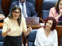 Manuela Bergerot durante su intervención en la Asamblea de Madrid