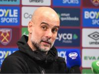 Pep Guardiola, durante una rueda de prensa.