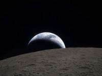 Fotografía de la vista de un "ocaso de la Tierra" captada por la tripulación de Artemis