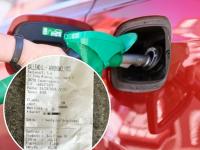 Un ticket del repostaje de gasolina