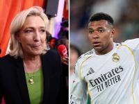 Marine Le Pen y Kylian Mbappé.