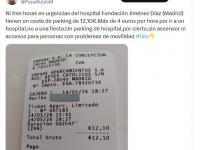 Paga 12 euros en menos de tres horas y abre el debate sobre el precio del parking en los hospitales
