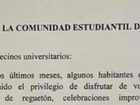 El cartel de un vecino a la "comunidad estudiantil".
