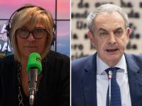 La periodista Julia Otero en 'Julia en la Onda' y el expresidente José Luis Rodríguez Zapatero.