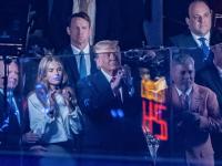 El presidente de Estados Unidos, Donald Trump, asiste al tercer juego de las finales de la NBA entre Knicks y Spurs, el 8 de junio de 2026, en Nueva York.