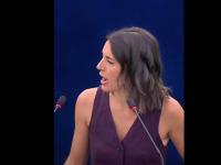 Irene Montero en el parlamento europeo