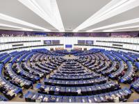 Vista del salón de plenos del Parlamento Europeo en Estrasburgo (Francia), el 16 de junio de 2026, mientras interviene el presidente de Montenegro, Jakov Milatovic, como invitado.