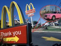 Una imagen de archivo de un McDonald's y otra de una limusina rosa