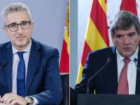 El ministro de Hacienda, Arcadi España, y el gobernador del Banco de España, José Luis Escrivá.