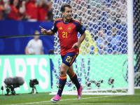 Mikel Oyarzabal celebrando uno de los goles del partido contra Arabia Saudí.