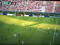 Captura del tuit de Xabier Fortes donde se ve el partido España-Uruguay