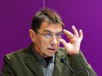 El que fuera fundador de Podemos, Juan Carlos Monedero, en un acto de apoyo a la candidatura de Podemos Galicia 'Rexurdir', el 14 de diciembre de 2022, en Santiago de Compostela.