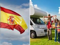 Familia en una caravana en España