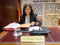 La gerente del PSOE, Ana María Fuentes Pacheco, en una imagen de archivo durante la comisión de investigación del 'caso Koldo' en el Senado.