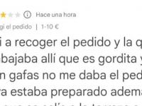 La reseña de un cliente maleducado.