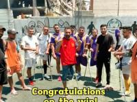 Futbolistas de Gaza Al Irada FC.