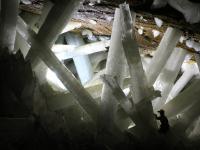 Cristales en la cueva de Naica, en México