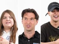 Chryssa, joven griega junto a Zach, joven estadounidense, y Davo, chaval de español.